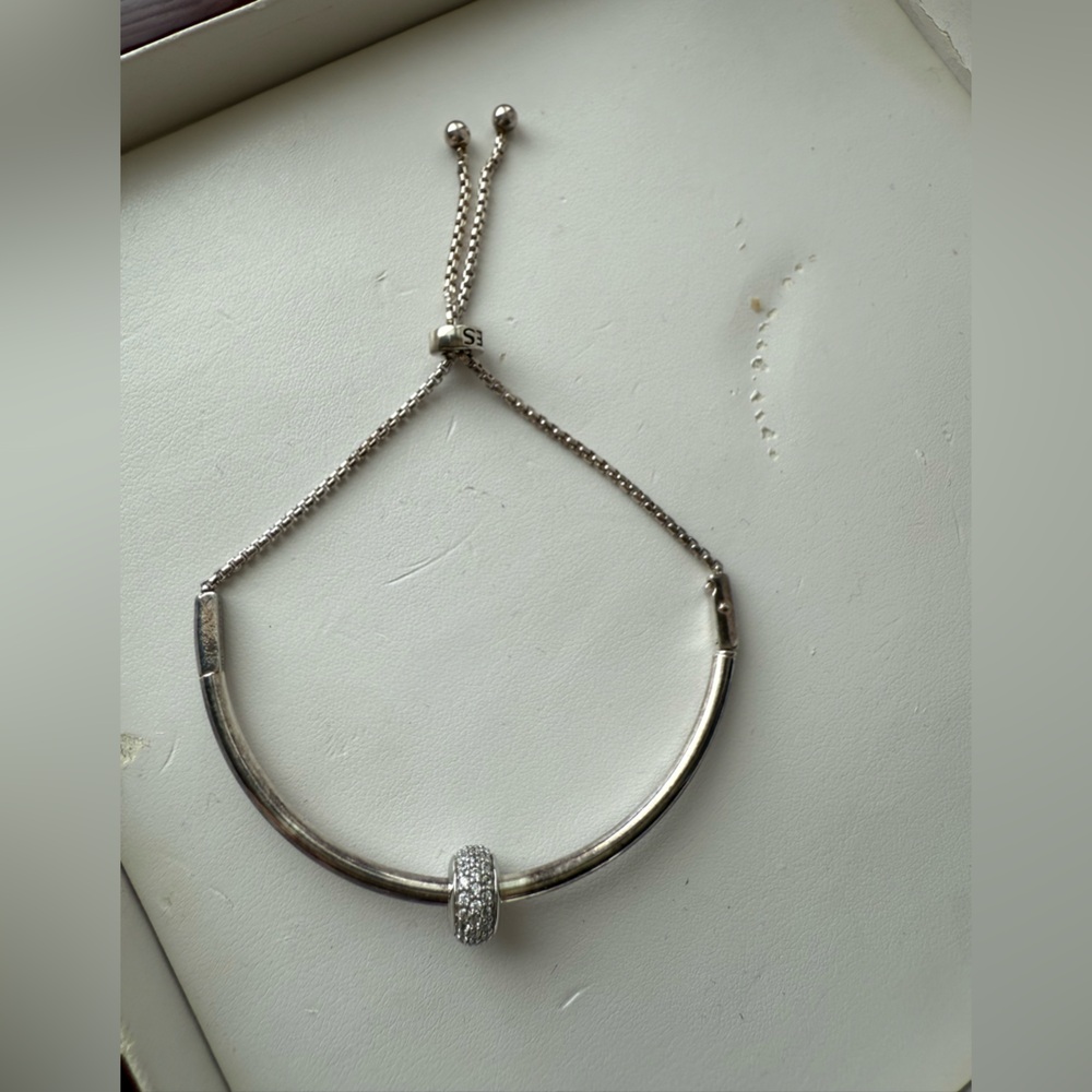 RL Elegant Sterling Silver Bracelet with CZ Accents “Memories”
